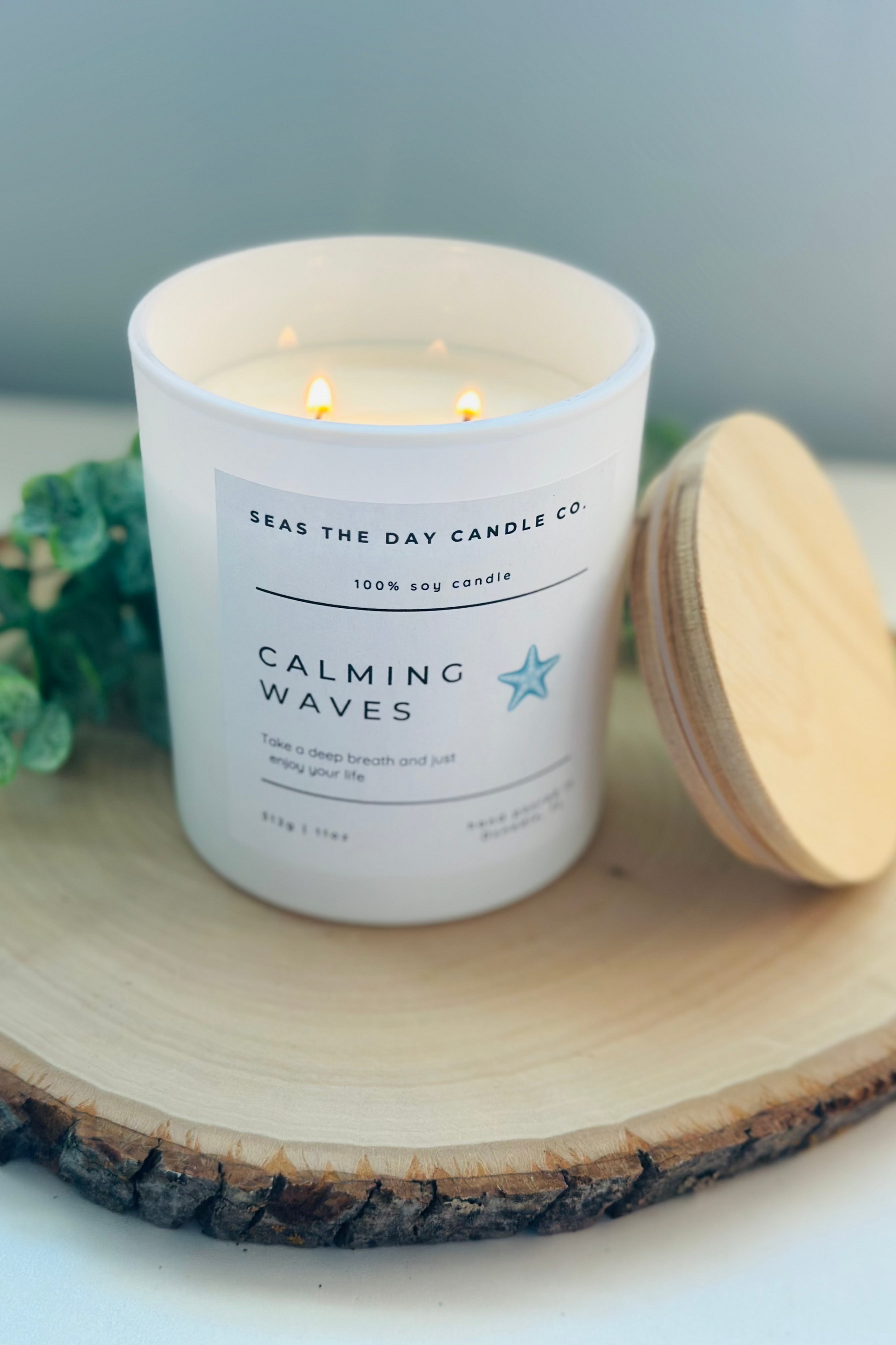 seas the day candle co calming waves wax candle