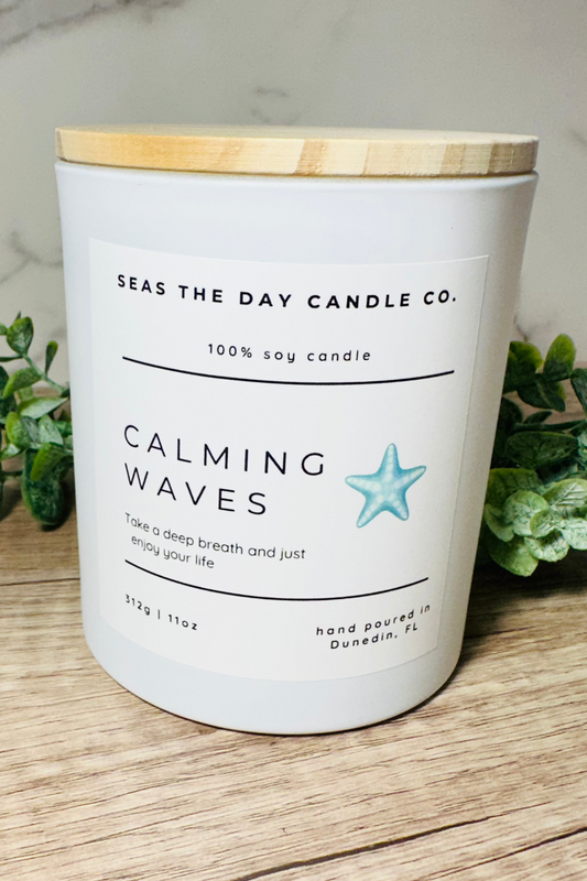 seas the day candle co calming waves wax candle