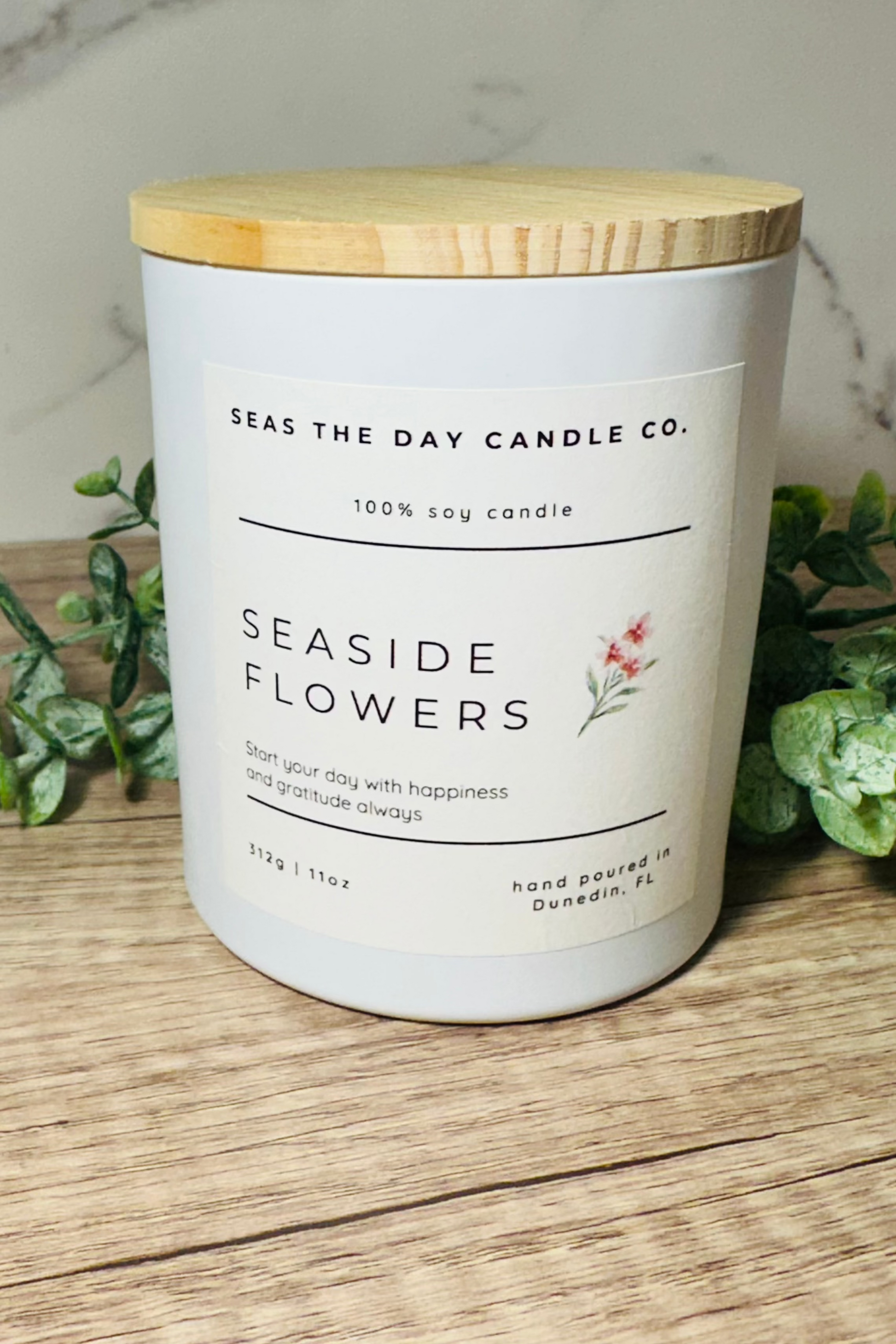 seaside flowers soy candle seas the day